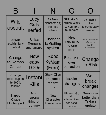 Strive 2.0 Bingo Card