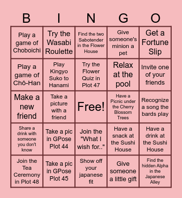 Haru Matsuri: A Hanami Festival Bingo! Bingo Card