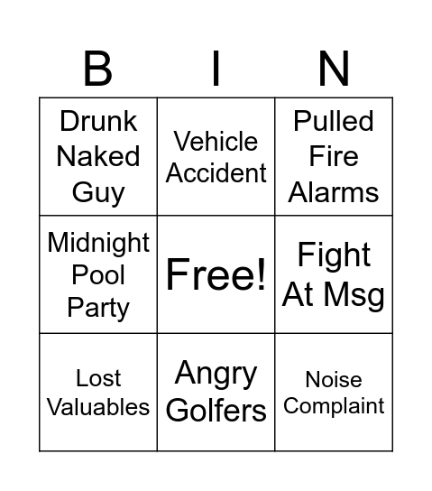 Valspar Calls Bingo Card