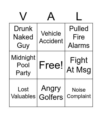 Valspar Calls Bingo Card