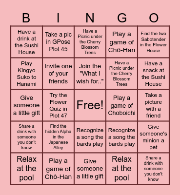 Haru Matsuri: A Hanami Festival Bingo! Bingo Card