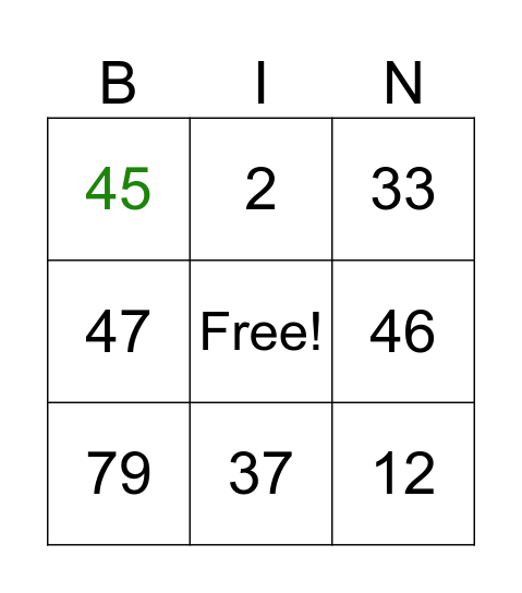 Bingo Card