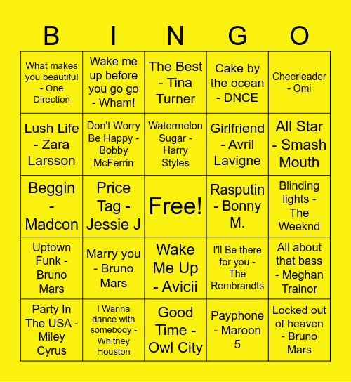 HAPPY Bingo Card