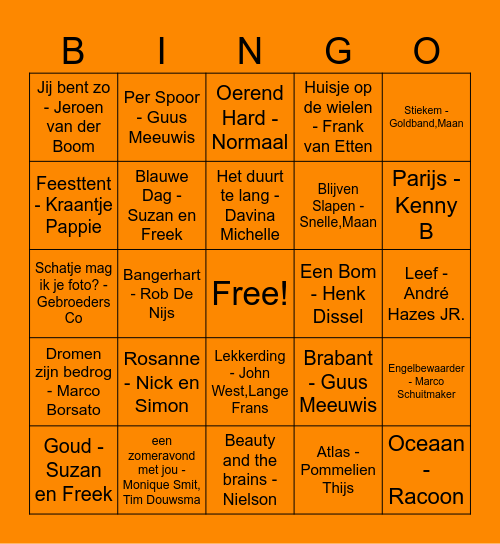 100% Bingo Card