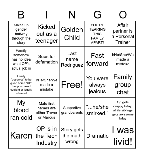 Fake AI Story Bingo Card