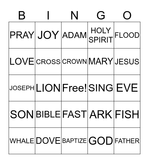 Bible  Bingo Card