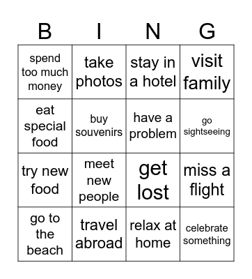 Holidays! Bingo Card