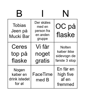 Nørrebrodega Crawl Bingo Card