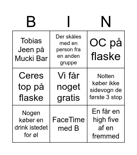 Nørrebrodega Crawl Bingo Card