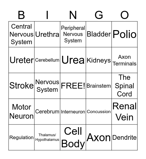 Regulation Bingo Card