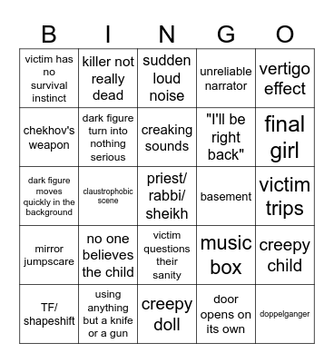 Movie Night Bingo Card