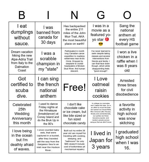 Humans of NYCOBS - 2 Bingo Card