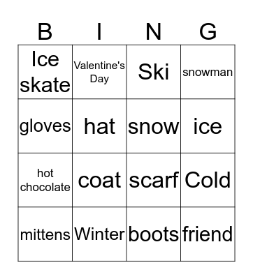 Winter ASL Bingo Card