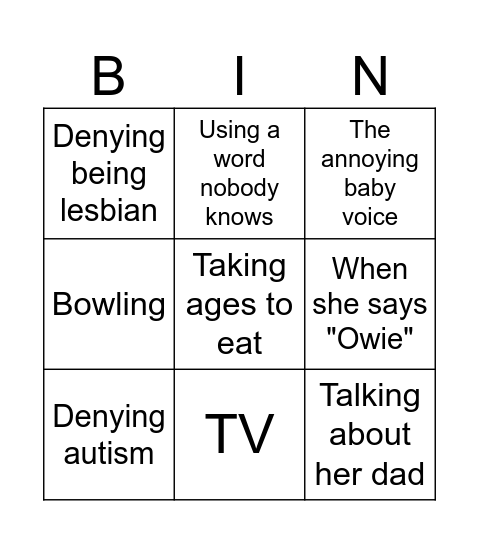 Scarlett Bingo Card