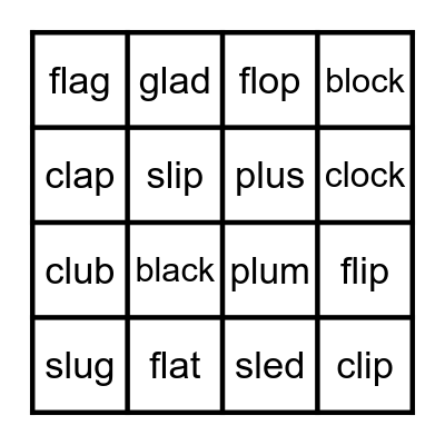 L-Blend Bingo Card
