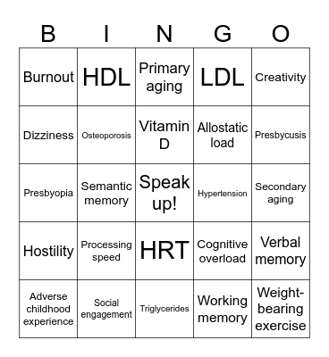 Chapter 13 Lingo Bingo Card