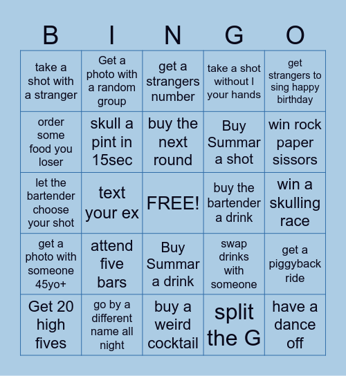 Sums birthday Bingo Card