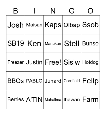 SB19 Bingo Card