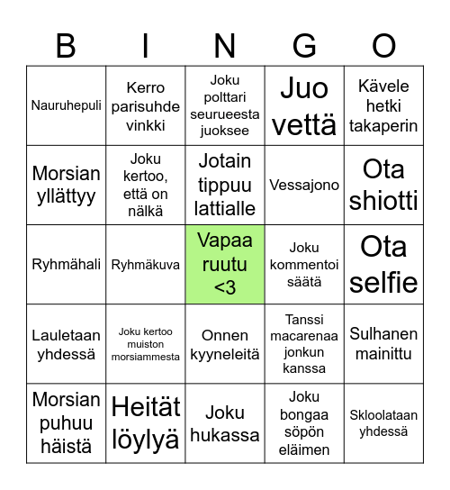 Muorin polttari BINGO! <3 Bingo Card