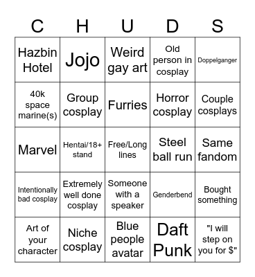 MegaCon Bingo Card