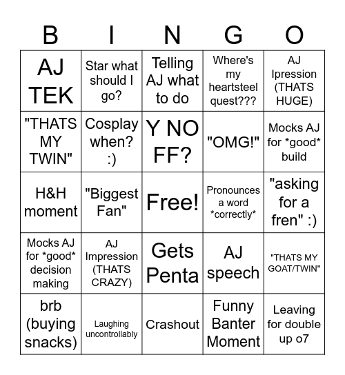 Bingo wit Luci Bingo Card