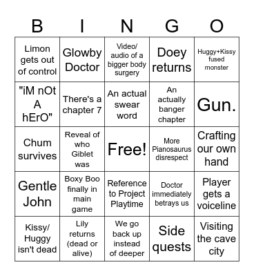 Poppy ch 6 bingo Card