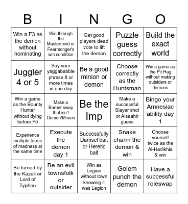 Prism's Botc Bingo Card