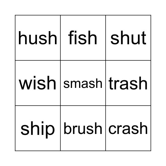 SH Bingo Card