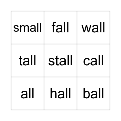 ALL Bingo Card