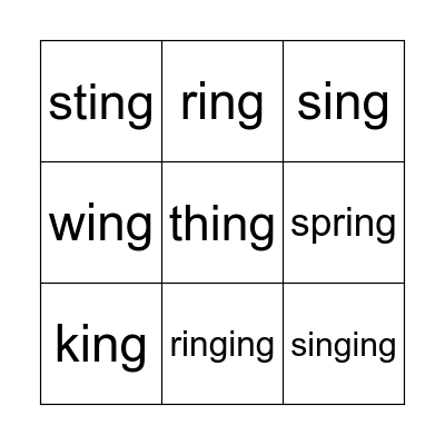 ING Bingo Card