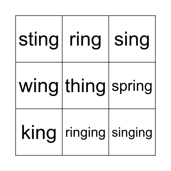 ING Bingo Card