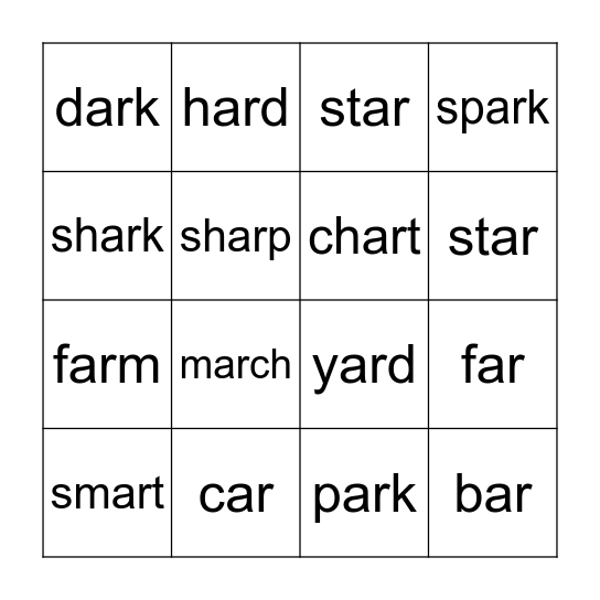 AR Bingo Card