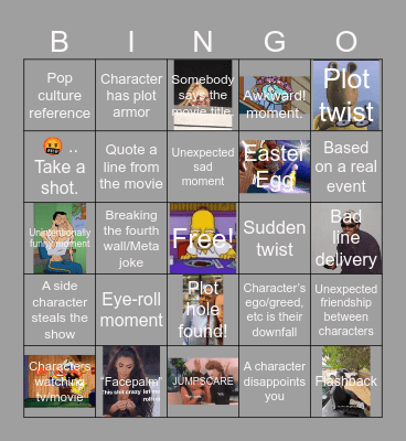 Movie Bingo v3 Bingo Card