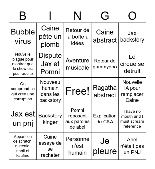 TADC épisode 8 Bingo Card
