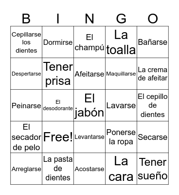 Sp2CP U2L2 Vocab Bingo Card