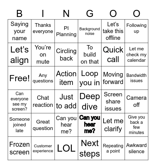 C!X&I Office Bingo! Bingo Card