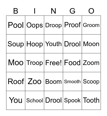 OO Sounds Bingo Card
