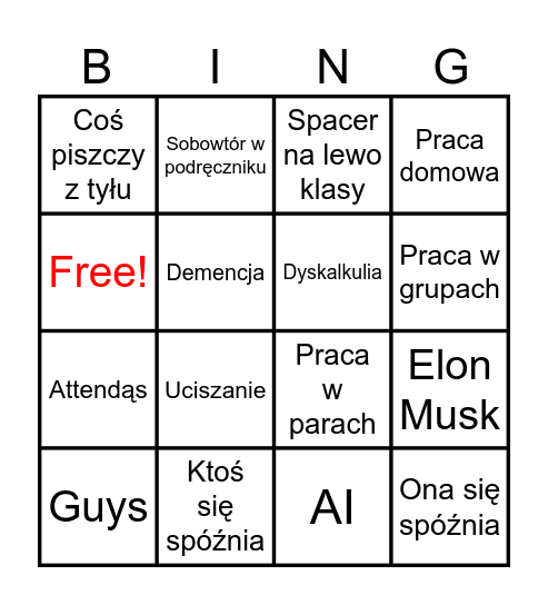 Angielski "C1/C2" Bingo Card