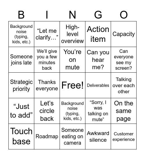 CX&I BINGO! Bingo Card