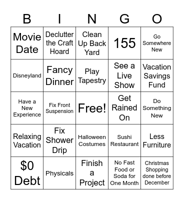 2026 Bingo Card