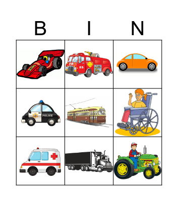 Busy road Bingo Card