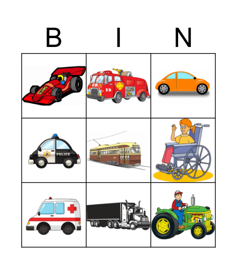 Busy road Bingo Card