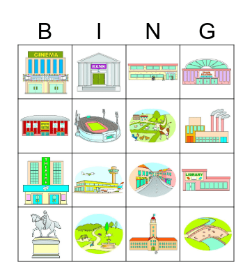 Places Bingo Card