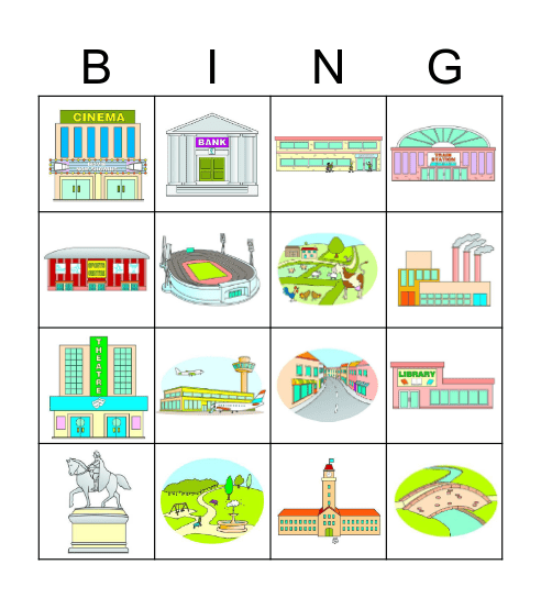Places Bingo Card