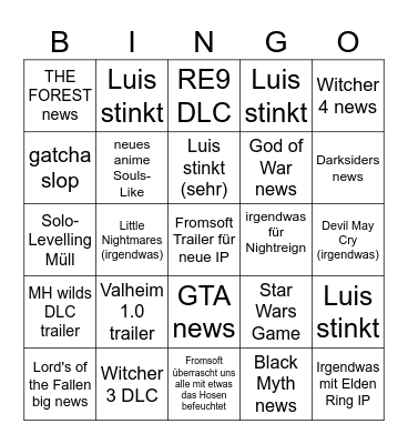 Summer-Game-Festival Bingo Card
