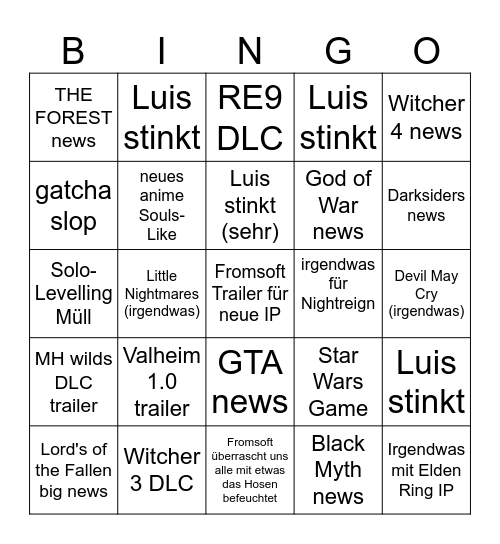 Summer-Game-Festival Bingo Card