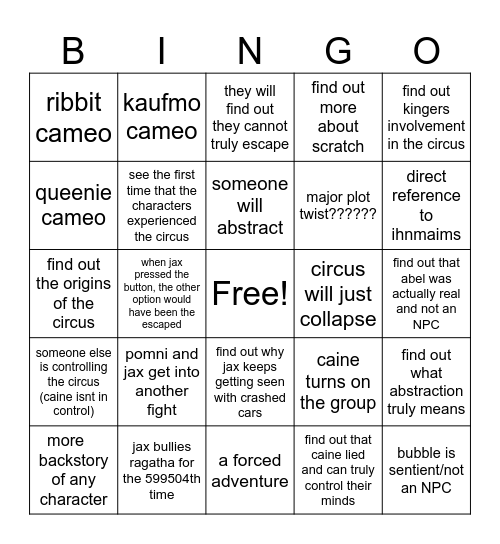 . Bingo Card