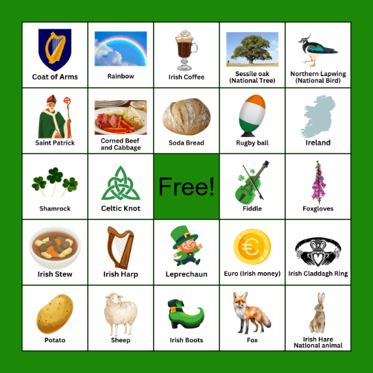Ireland Bingo Card