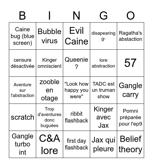TADC 8 Bingo Card