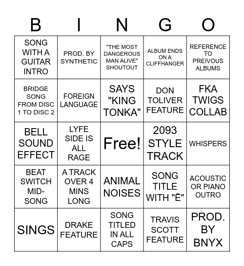 ADL Bingo Card